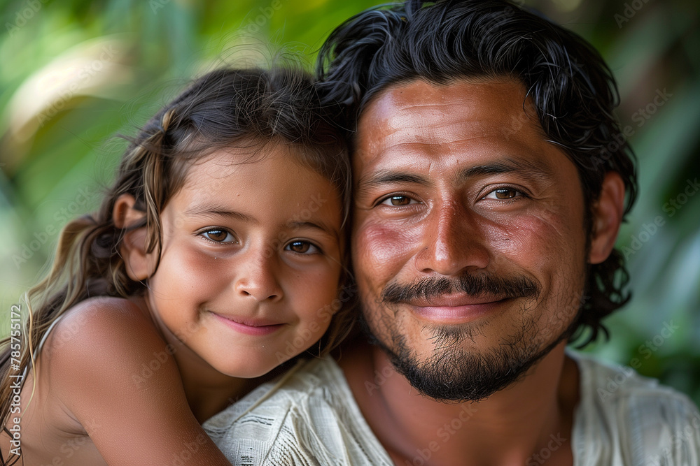 Happy Latino Father Bonding with his Child, Father's Day Celebration Happy Latino Father Bonding with his Child, Father's Day Celebration