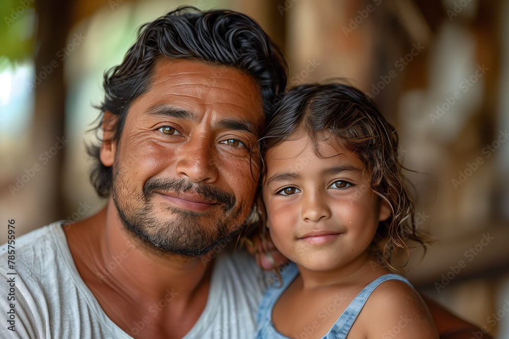 Happy Latino Father Bonding with his Child, Father's Day Celebration Happy Latino Father Bonding with his Child, Father's Day Celebration