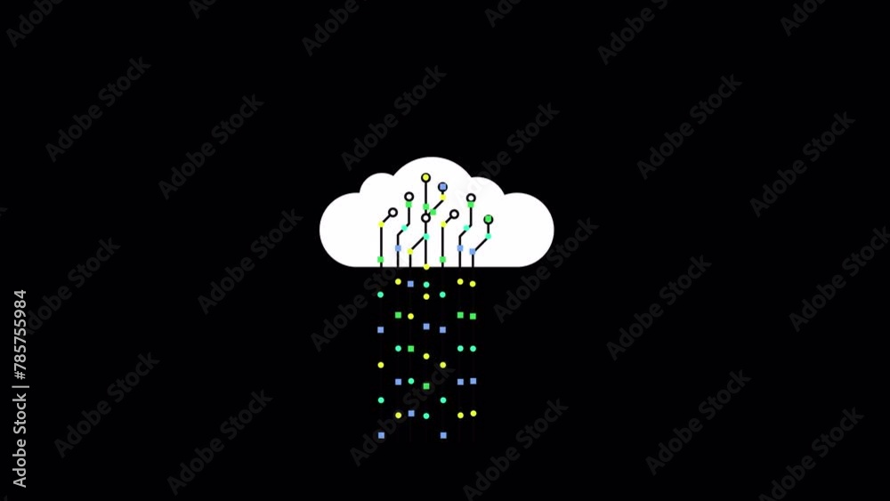 Cloud data transfer animation with 4K quality and without the ...