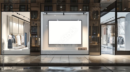 High-Street Retail Window Display Screen Mockup, Fashion Ads, AI Created