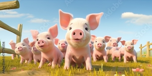 piglets in a pigsty Generative AI