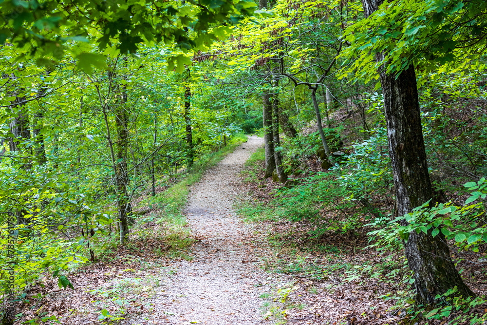 Fototapeta premium Hiking Pivot Rock trail at Pivot Rock Park.