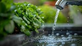 Efficient Water Use: Eco-Friendly Tips. Concept Water Conservation, Sustainable Living, Eco-Friendly Habits