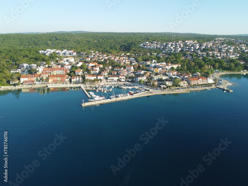 Njivice on island Krk, Croatia from above photo