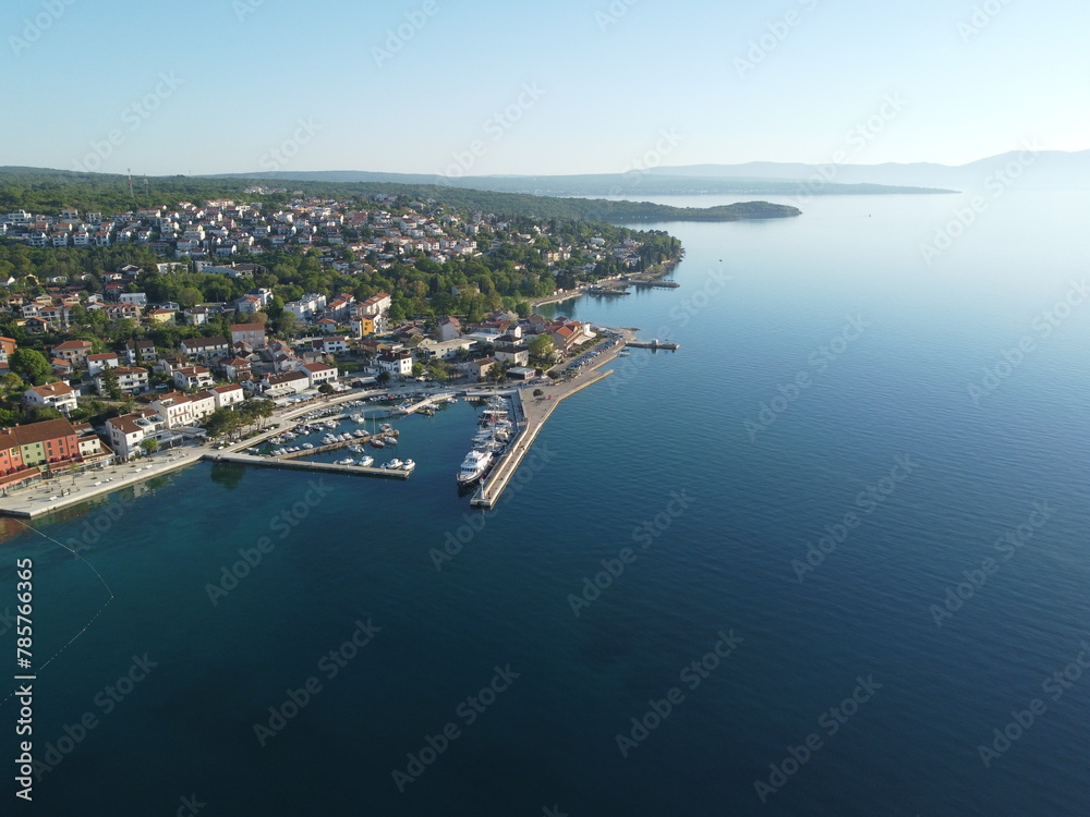 Njivice on island Krk, Croatia from above Njivice on island Krk, Croatia from above