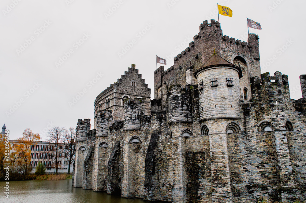 The Gravensteen is a medieval castle in the city of Ghent, East Flanders in Belgium.