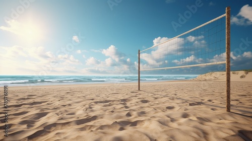 volleyball ball on the beach at summer day