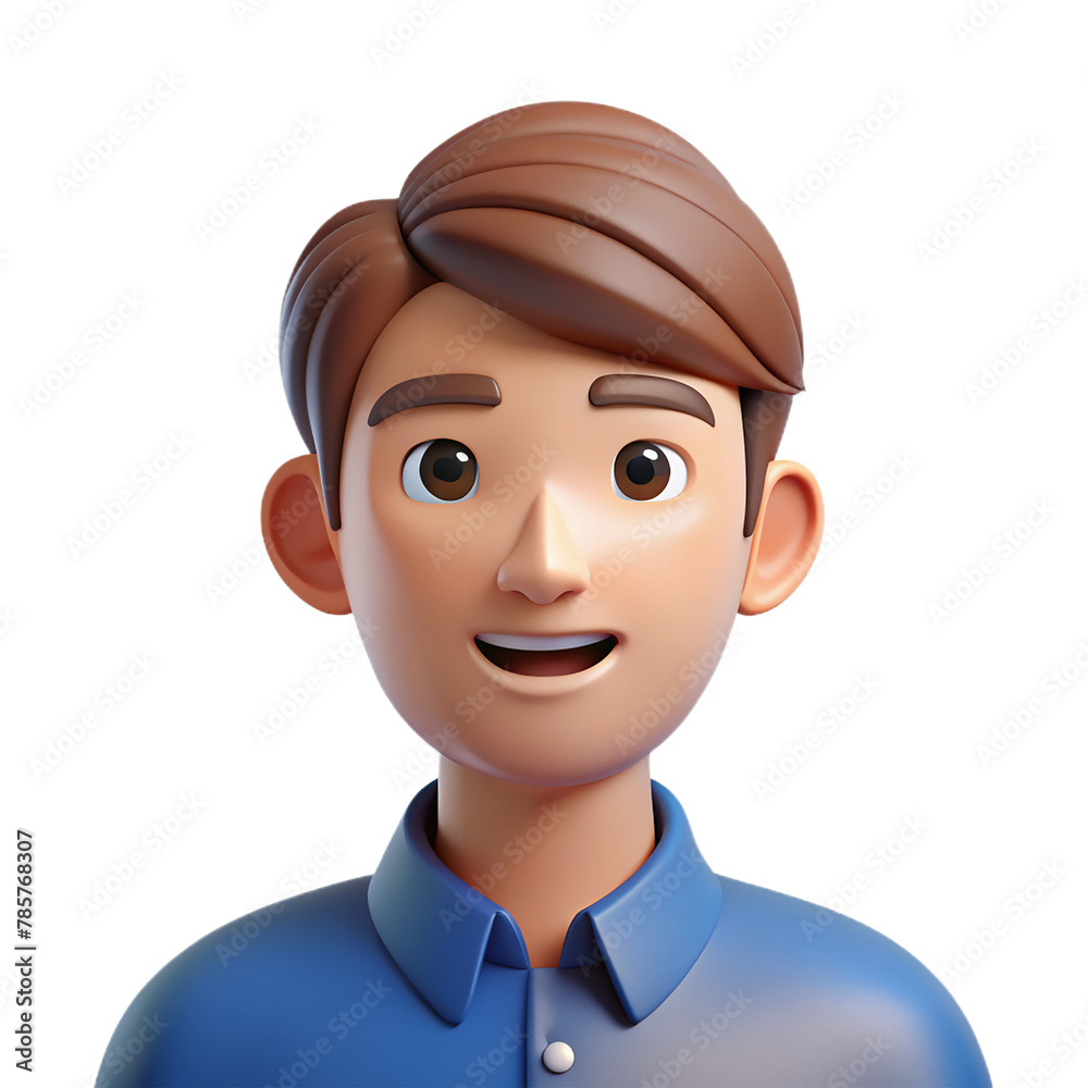 Portrait a 3d man isolated on transparent background Portrait a 3d man isolated on transparent background