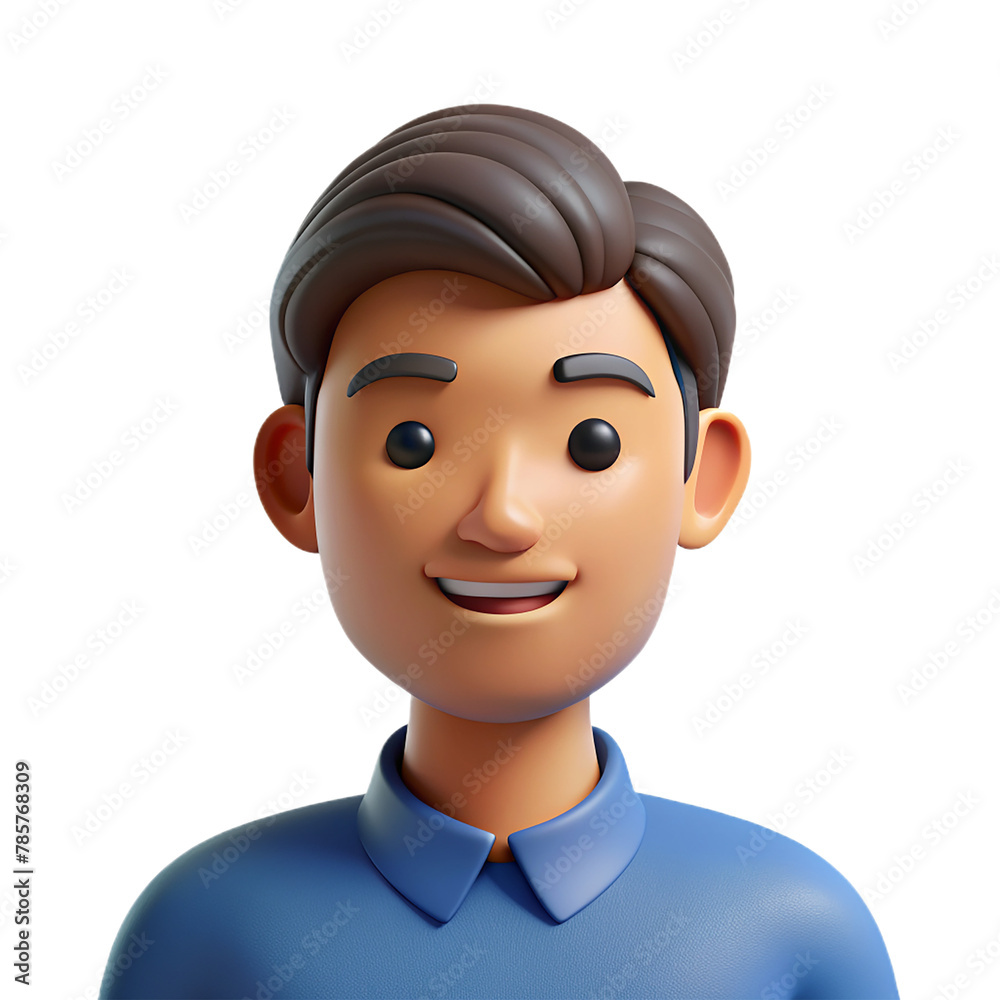 Portrait a 3d man isolated on transparent background Portrait a 3d man isolated on transparent background