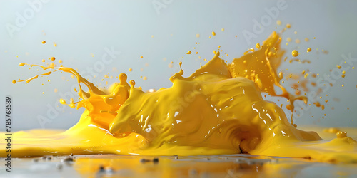 yellow fluid splash, ai generated.