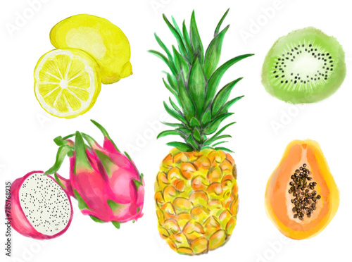 tropical fruits (ID: 785768935)