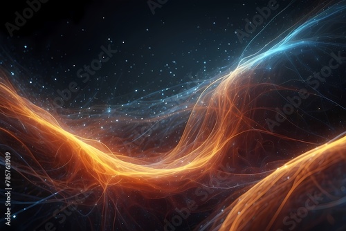 digital particles wave flow abstract motion technology background concept © Abdmuid