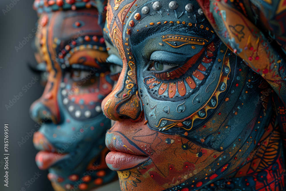 An amalgamation of cultural symbols and icons, representing the diversity of human experience. Concept of cultural diversity and identity. Generative Ai. An amalgamation of cultural symbols and icons, representing the diversity of human experience. Concept of cultural diversity and identity. Generative Ai.