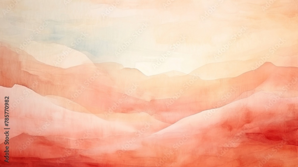 Fototapeta premium Abstract Watercolor background in Beige and peach, Abstract Boho Watercolor style background, linen texture, copy space,wallpaper,website background,graphic design