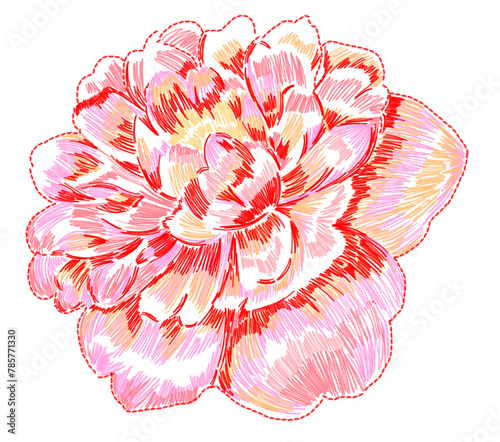 embroidered flower sketch (ID: 785771330)