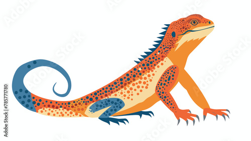 Aggressive Lizard flat vector isolated on white background