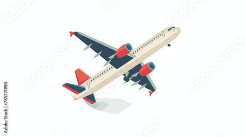 Airplane symbol flat vector isolated on white background