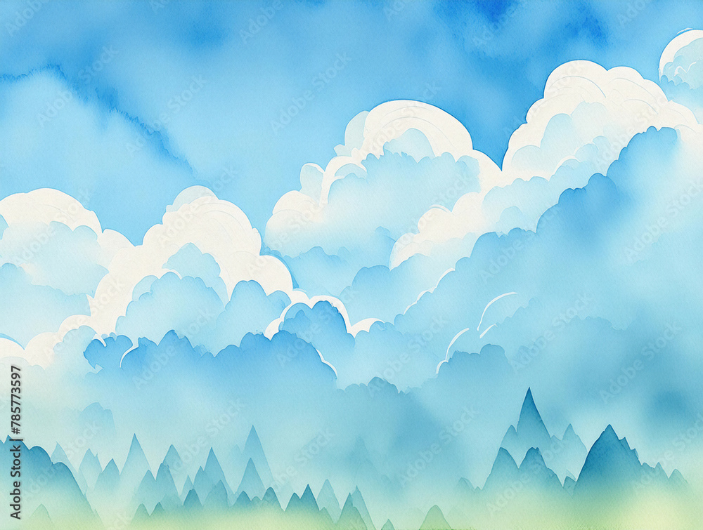 青空と雲　背景素材
