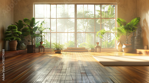 Tranquil Yoga Studio: Bamboo Flooring and Natural Light © Dustin