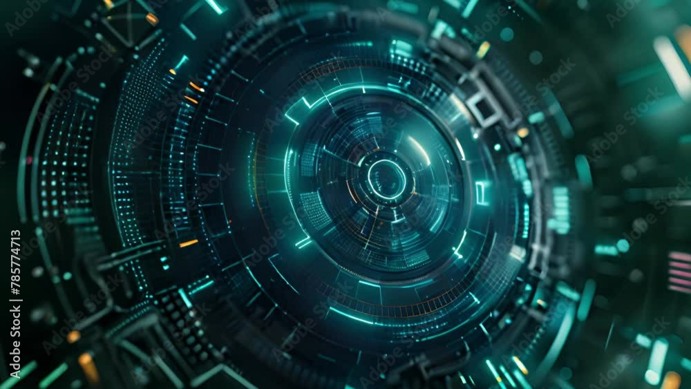 Abstract Blue and Black Circular Design Background