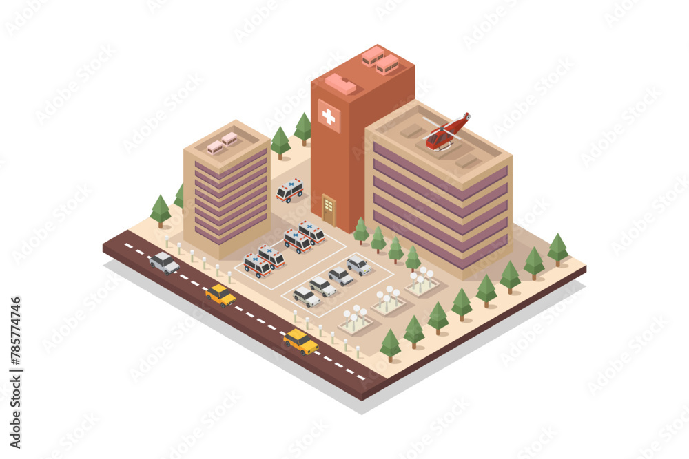 Obraz premium Isometric hospital