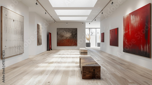 Contemporary Art Gallery: Abstract Paintings and Minimalist Sculptures