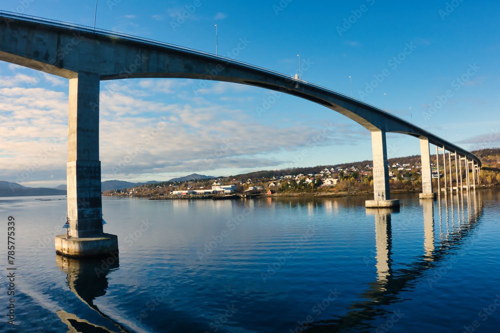 Captivating Photo of a Graceful Car Bridge in Northern Norway