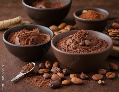 Chocolate and Cocoa Powder in a Bowl