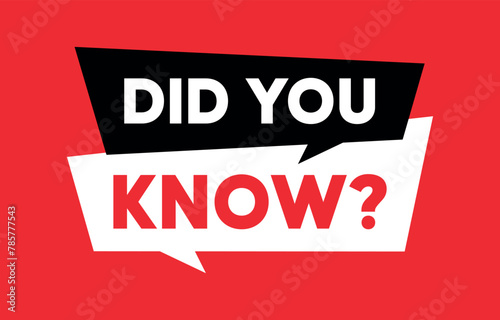 Did you know with question mark, banner vector design stock illustration