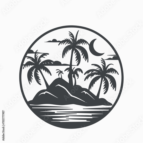 Tropical Retreat in cartoon  doodle style. Image for t-shirt  web  mobile apps and ui. Isolated 2d vector illustration in logo  icon  sketch style  Eps 10. AI Generative