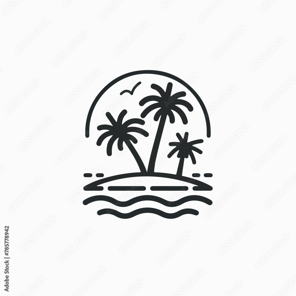 Tropical Retreat in cartoon, doodle style. Image for t-shirt, web, mobile apps and ui. Isolated 2d vector illustration in logo, icon, sketch style, Eps 10. AI Generative