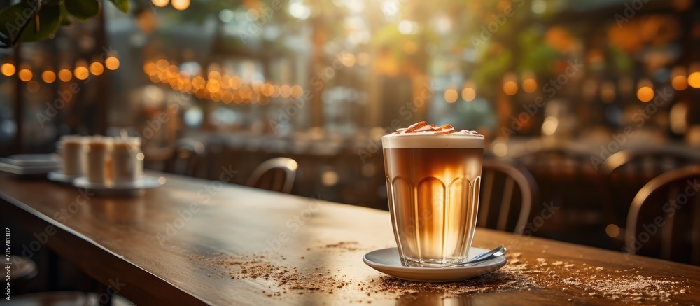 Blur coffee shop and restaurant with bokeh light background Blur coffee shop and restaurant with bokeh light background