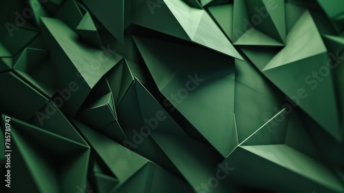 abstract low poly green dark background