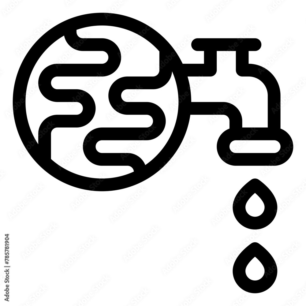 save water for earth outline icon and illustration save water for earth outline icon and illustration