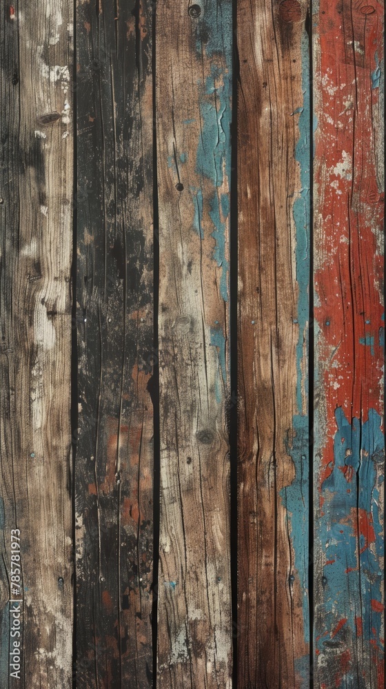 Close-up of black wooden board showing signs of wear with holes and splinters, adding character and depth