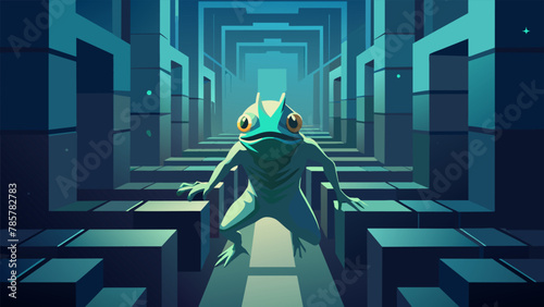 A bizarre creature with multiple limbs and a body covered in small bioluminescent scales. It moved effortlessly through the mazelike tunnels
