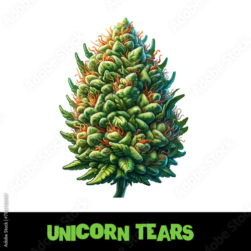  Vector Illustrated Unicorn Tears Cannabis Bud Strain Cartoon
