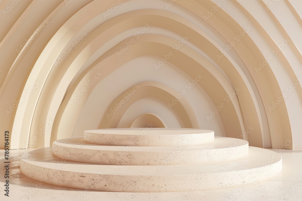Fototapeta premium White Marble Steps in Room