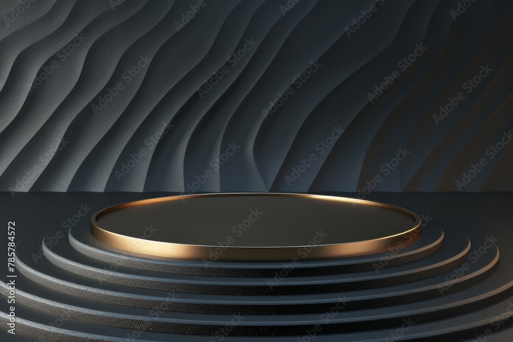 Obraz premium Black Table With Gold Plate