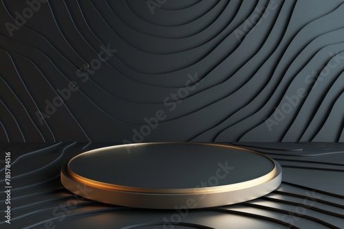 Gold Plate on Black Table