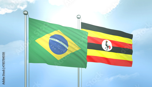 Brazil and Uganda Flag Together A Concept of Relations