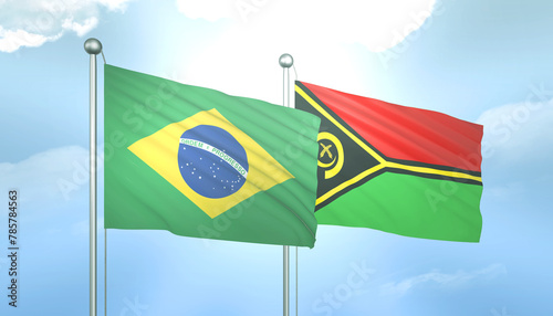 Brazil and Vanuatu Flag Together A Concept of Relations