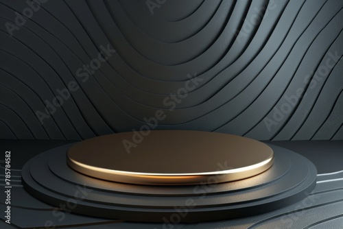 Gold Plate on Black Table
