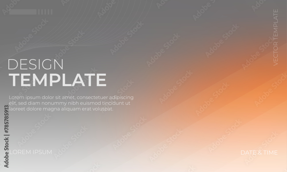 Colorful Vector Gradient Grainy Texture Background in Orange and Gray