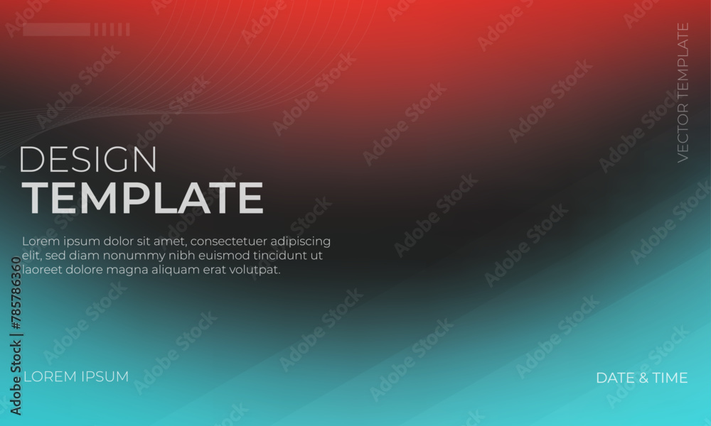 Abstract Vector Gradient Grainy Texture in Red Black and Cyan Hues