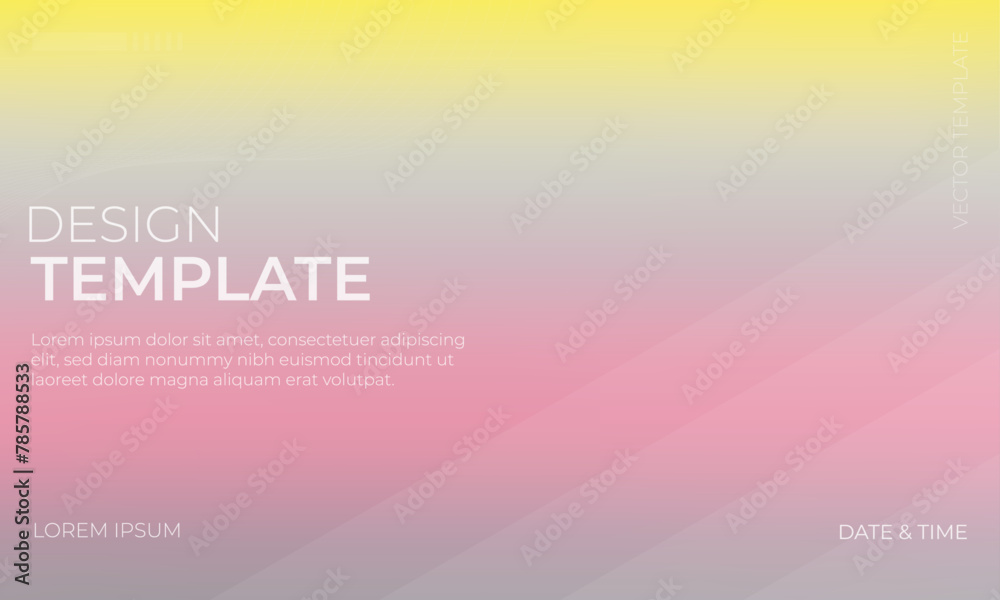 Vector Gradient Grainy Texture Artwork in Yellow Pink and Gray Shades