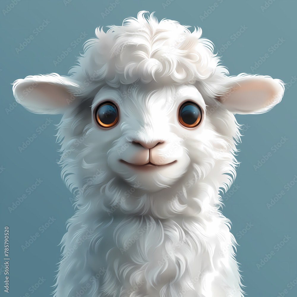 Eid al-Adha card template: Poster design featuring a cartoon sheep, decorated with Islamic motifs, celebrating the Muslim holiday with an illıstration style Eid al-Adha card template: Poster design featuring a cartoon sheep, decorated with Islamic motifs, celebrating the Muslim holiday with an illıstration style