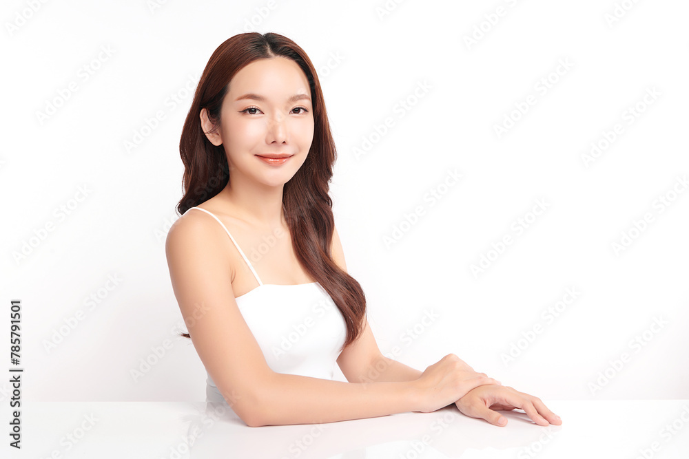 Beautiful young asian woman with clean fresh skin on white background, Face care, Facial treatment, Cosmetology, beauty and spa, Asian women portrait. Beautiful young asian woman with clean fresh skin on white background, Face care, Facial treatment, Cosmetology, beauty and spa, Asian women portrait.