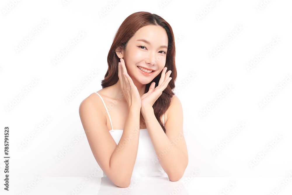 Beautiful young asian woman with clean fresh skin on white background, Face care, Facial treatment, Cosmetology, beauty and spa, Asian women portrait. Beautiful young asian woman with clean fresh skin on white background, Face care, Facial treatment, Cosmetology, beauty and spa, Asian women portrait.