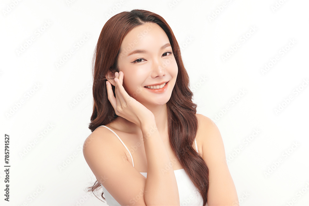 Beautiful young asian woman with clean fresh skin on white background, Face care, Facial treatment, Cosmetology, beauty and spa, Asian women portrait. Beautiful young asian woman with clean fresh skin on white background, Face care, Facial treatment, Cosmetology, beauty and spa, Asian women portrait.